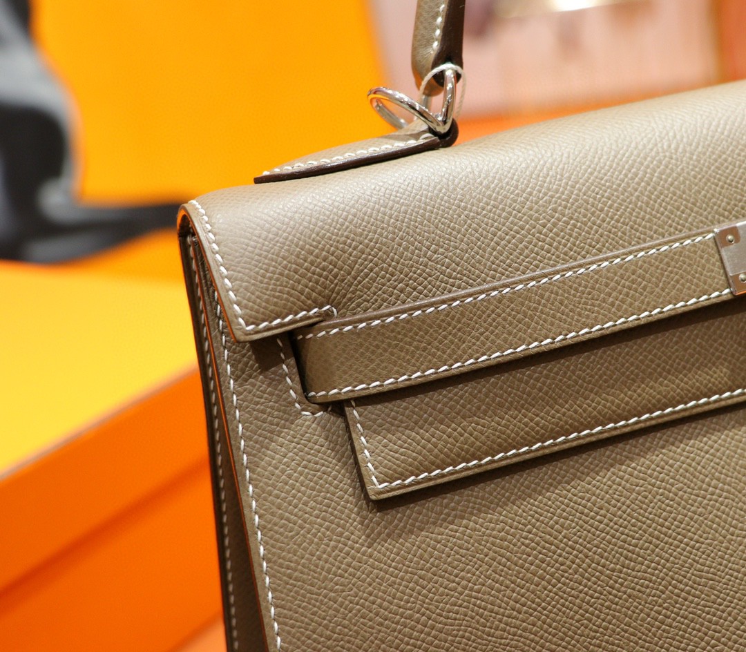 Hermès（爱马仕）Kelly 凯莉包 大象灰 Epsom 全手缝 银扣 32cm