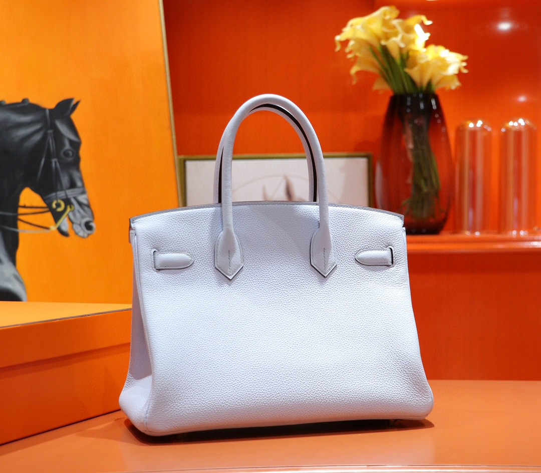 Hermès（爱马仕）Birkin 铂金包 微风蓝Togo 全手缝 金扣 30cm