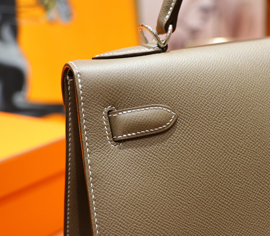 Hermès（爱马仕）Kelly 凯莉包 大象灰 Epsom 全手缝 银扣 32cm