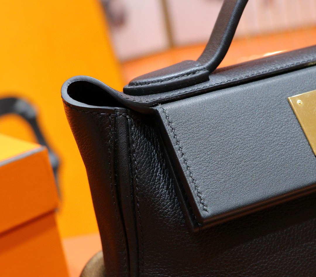 Hermès（爱马仕）Mini kelly 2424 黑色 evercolor 金扣 21cm
