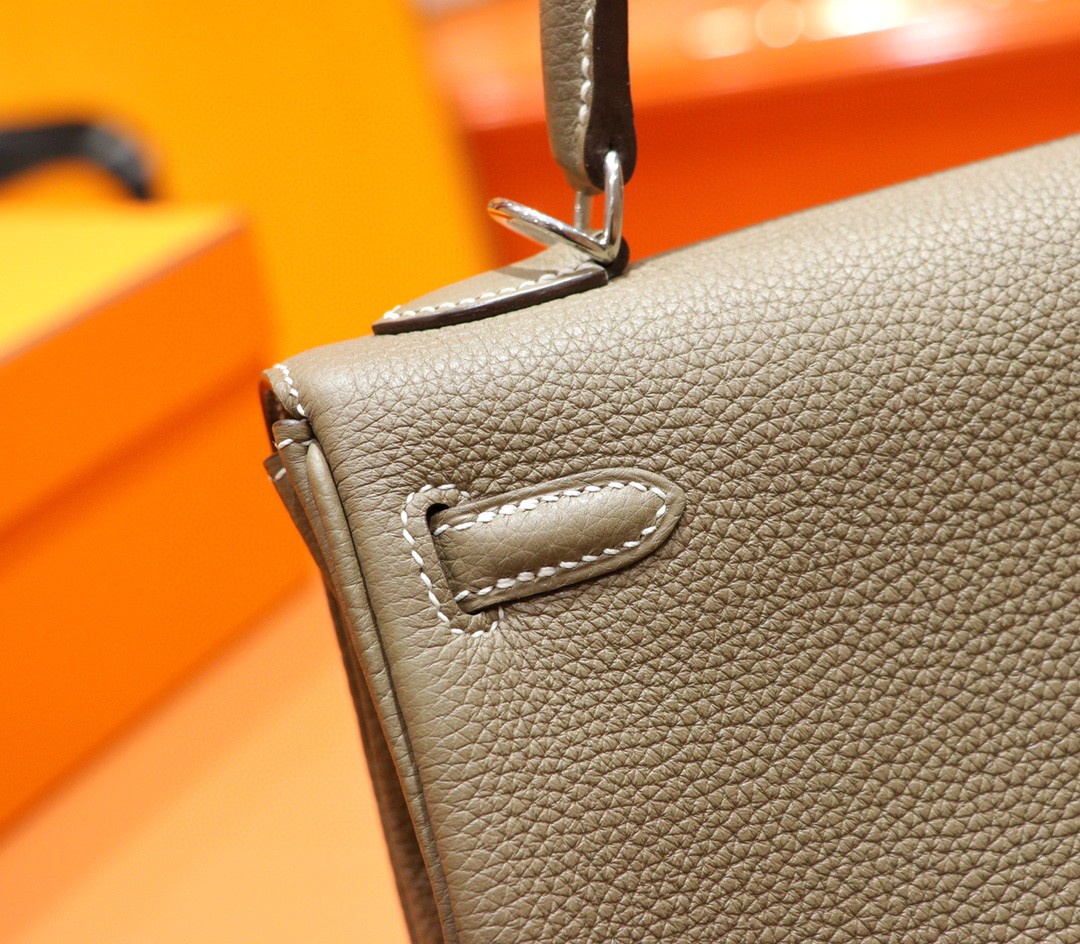 Hermès（爱马仕）Kelly 凯莉包 大象灰 Togo 小牛皮 全手缝 银扣 25cm
