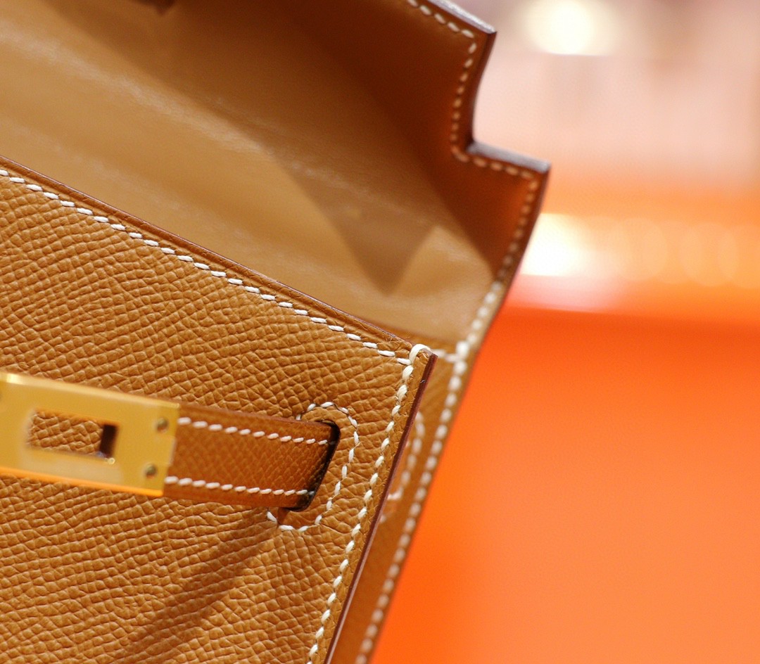 Hermès（爱马仕）Minikelly 金棕 Epsom 全手缝 小牛皮 金扣 2代