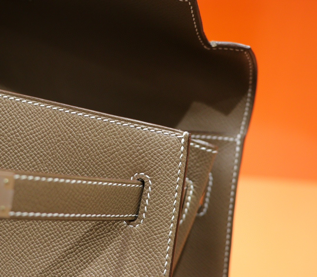Hermès（爱马仕）Kelly 凯莉包 大象灰 Epsom 全手缝 银扣 32cm