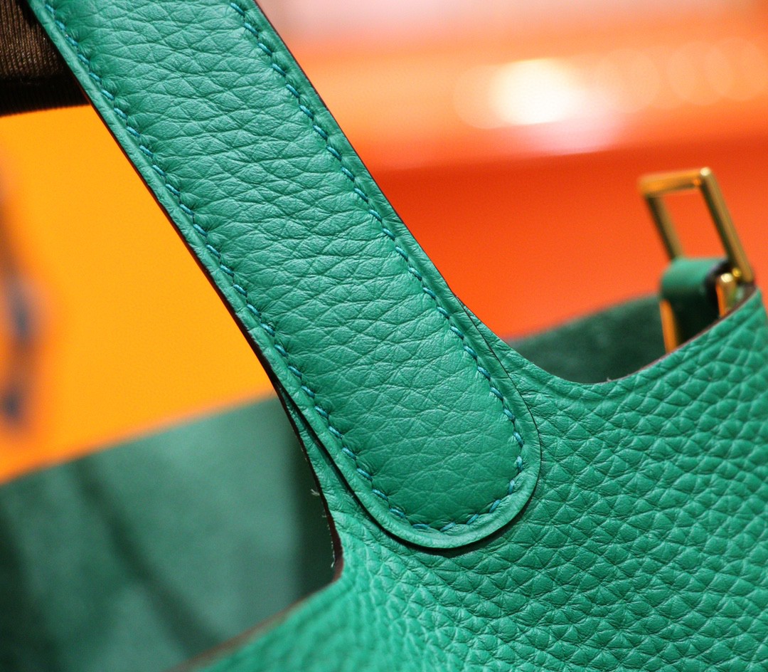 Hermès（爱马仕）Picotin 菜篮子 丝绒绿 Togo 小牛皮 全手缝 金扣 18cm