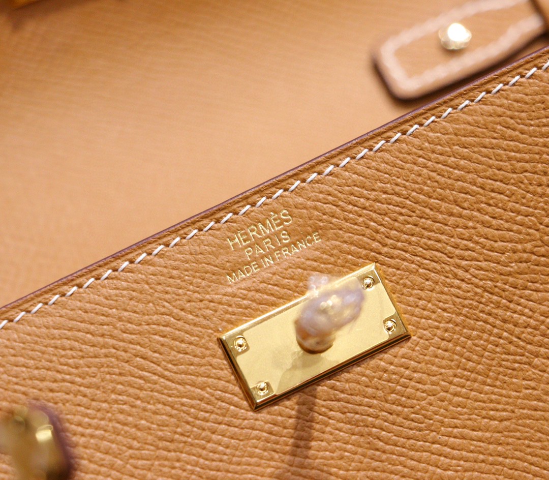 Hermès（爱马仕）Kelly Togo 金棕 Epsom 全手缝 小牛皮 金扣