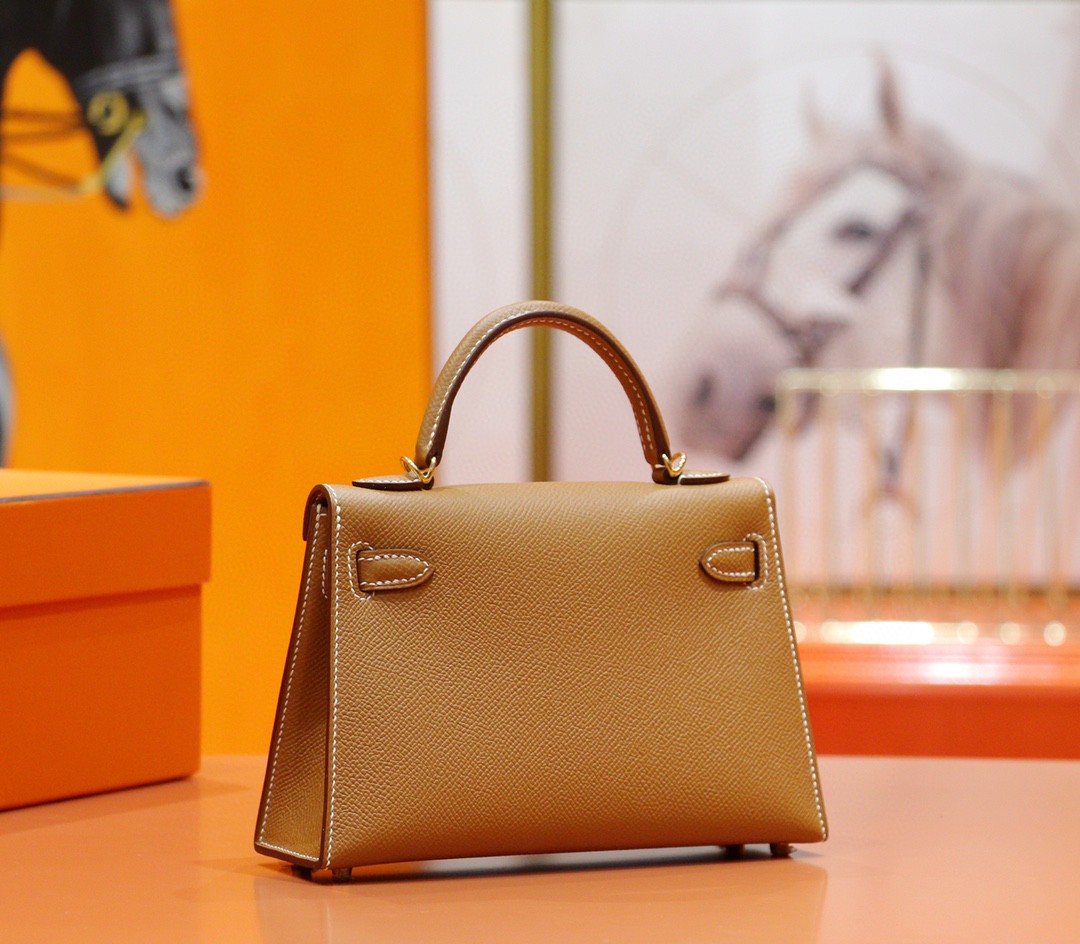 Hermès（爱马仕）Minikelly 金棕 Epsom 全手缝 小牛皮 金扣 2代