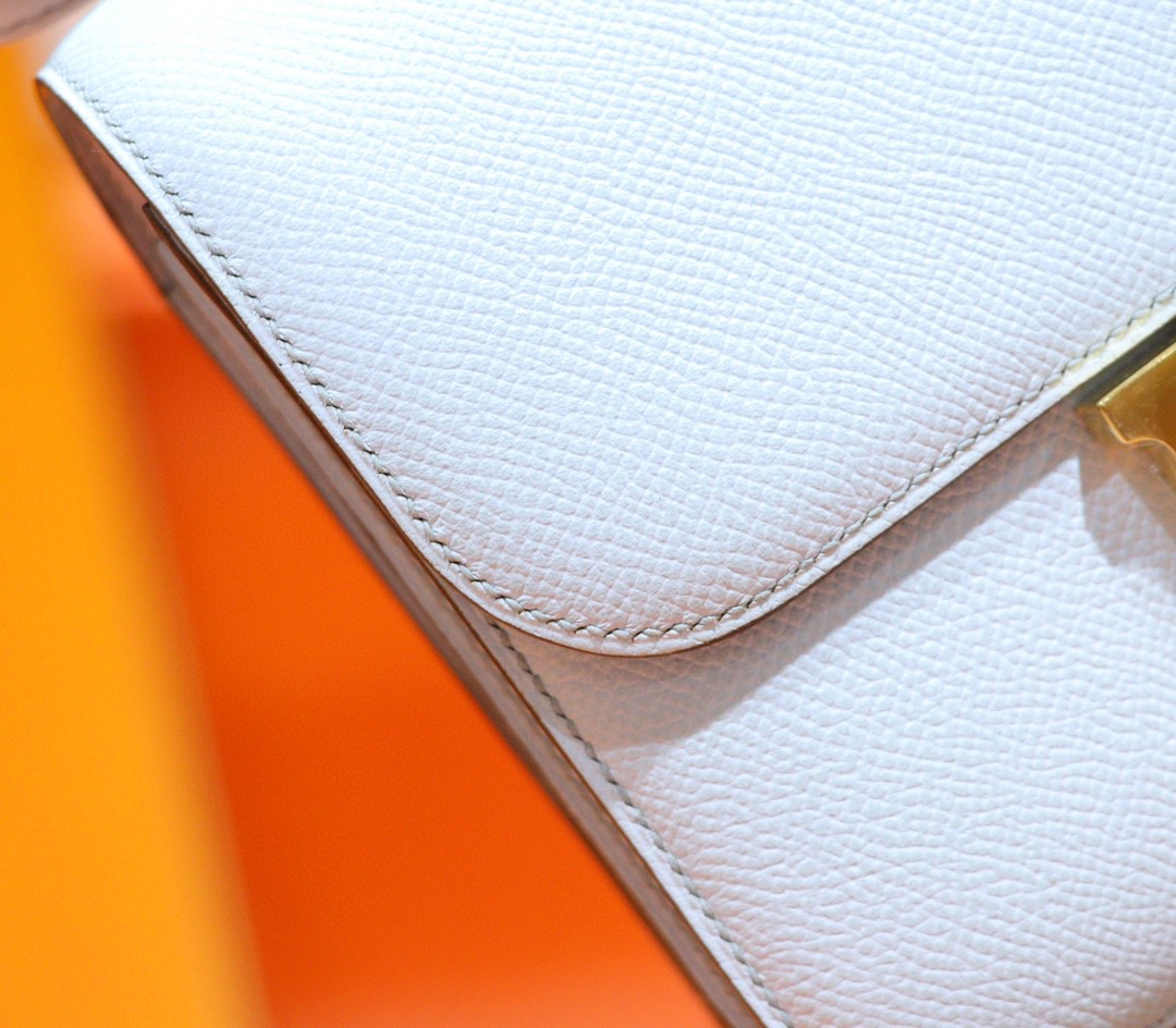 Hermès（爱马仕）Constance 雾霾蓝 Espom 全手缝 小牛皮 金扣 19cm