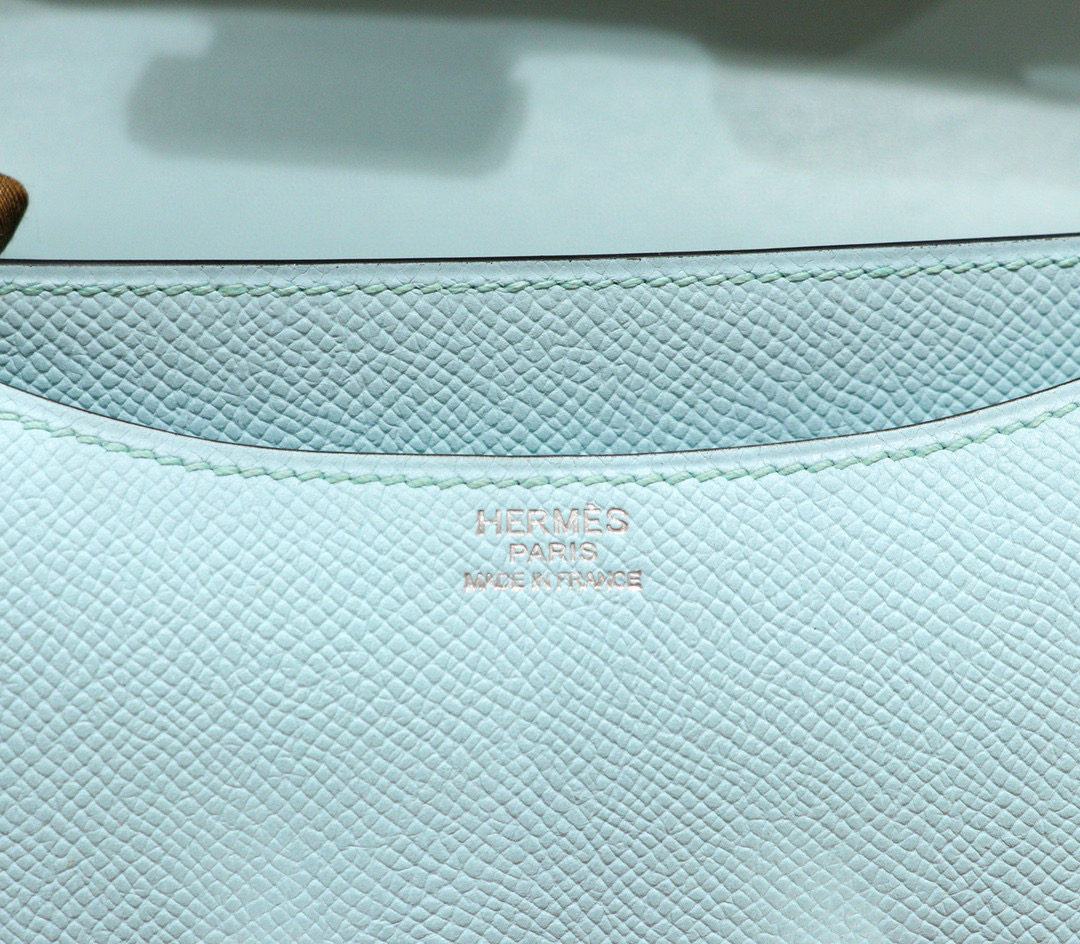 Hermes Constance 空姐包 19CM 微风蓝 Epsom 全手缝 银扣