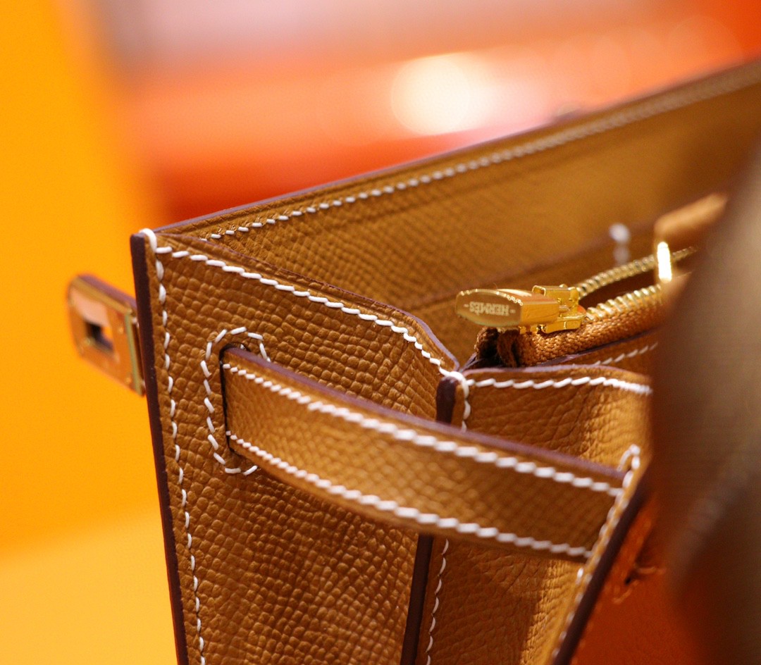 Hermès（爱马仕）Kelly Togo 金棕 Epsom 全手缝 小牛皮 金扣