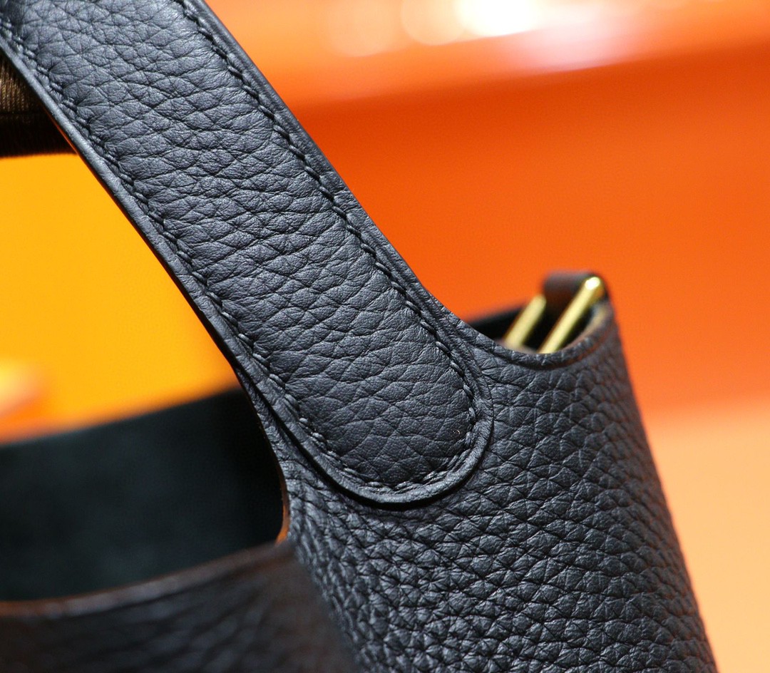 Hermès（爱马仕）Picotin 菜篮子 黑色 Togo小牛皮 全手缝 金扣 18cm