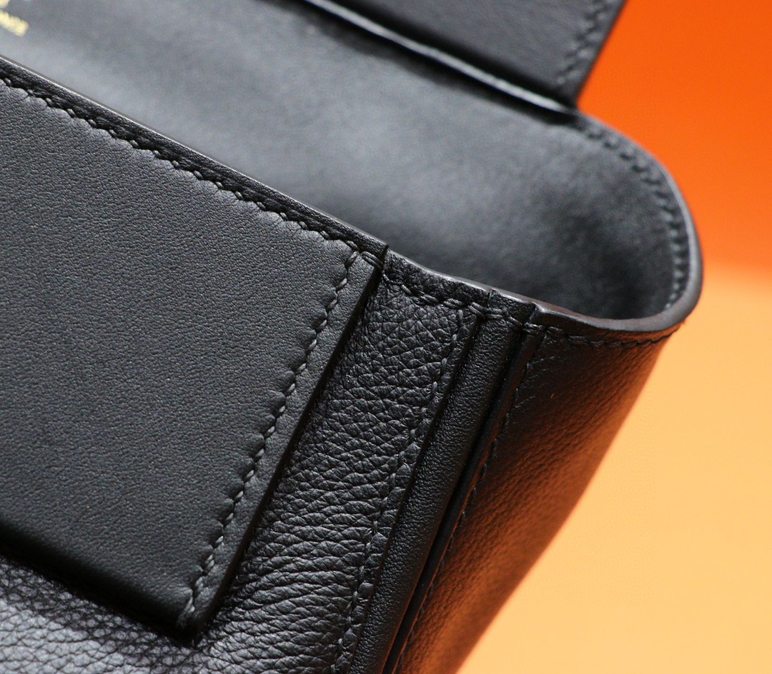 Hermès（爱马仕）Mini kelly 2424 黑色 evercolor 金扣 21cm