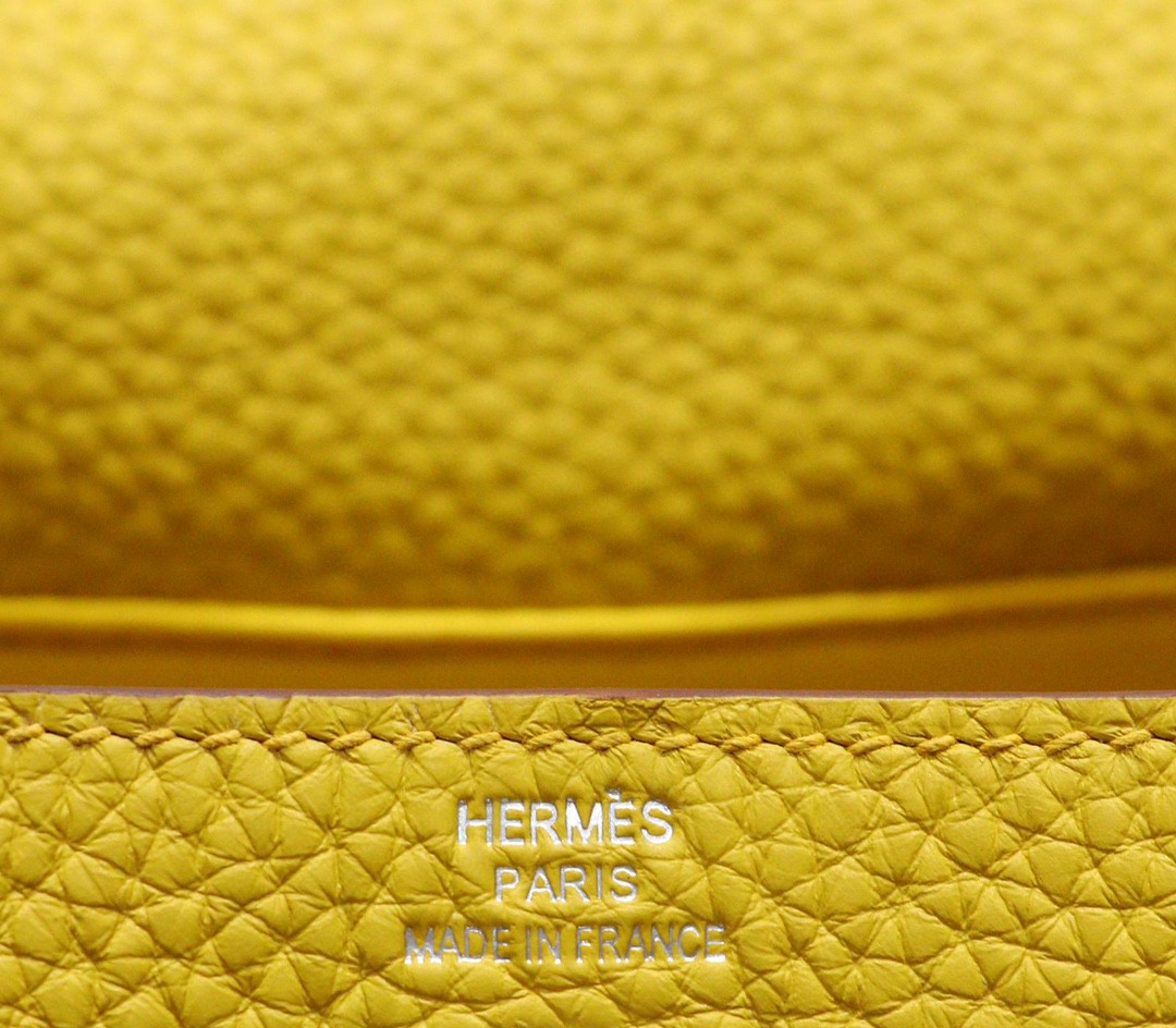 Hermès（爱马仕）Lindy 琳迪包 琥珀黄 Togo小牛皮 全手缝 银扣 20cm