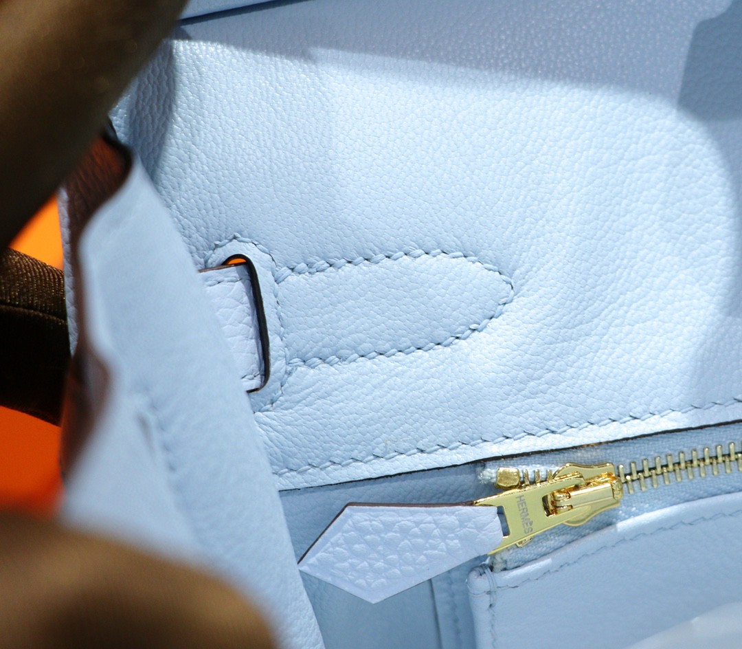 Hermès（爱马仕）Birkin 铂金包 微风蓝Togo 全手缝 金扣 30cm
