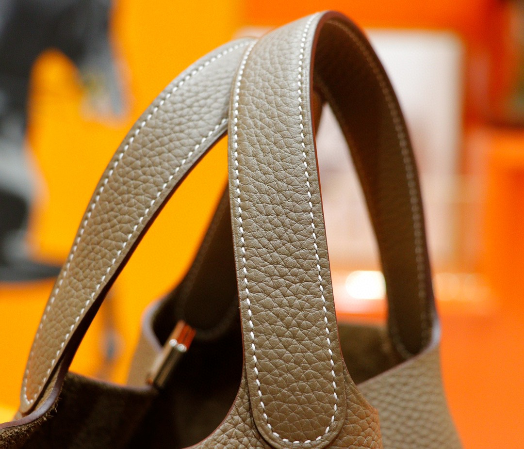 Hermès（爱马仕）Picotin 菜篮包 大象灰 Togo 全手缝 银扣 18cm