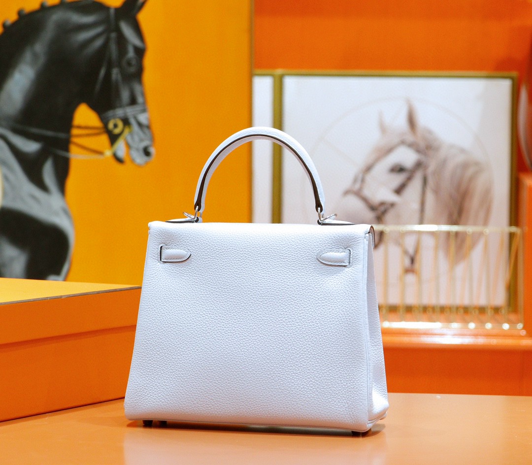 Hermès（爱马仕）Kelly 凯莉包 雾霾蓝 togo 全手缝 小牛皮 银扣 25cm