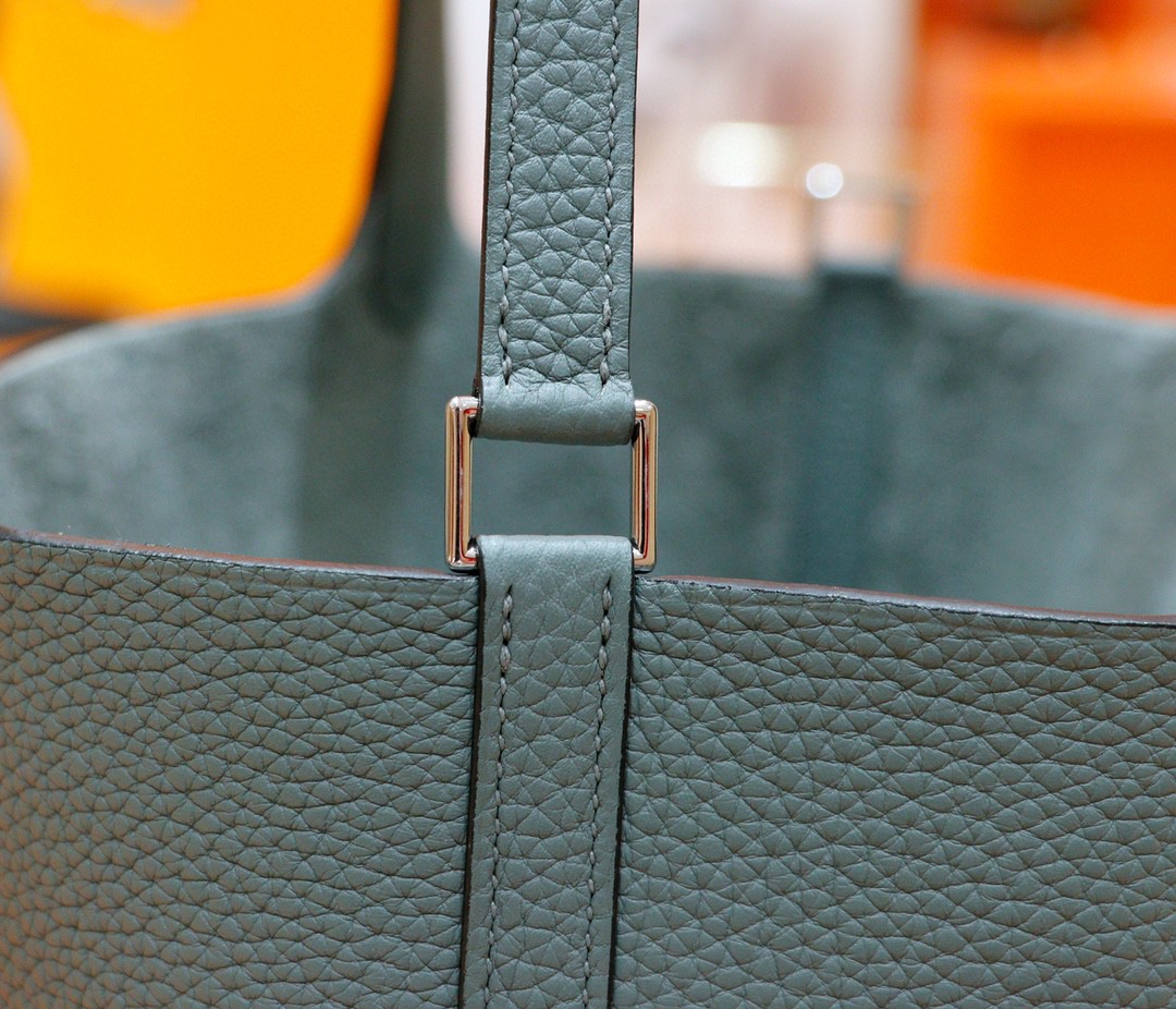 Hermès（爱马仕）Picotin 菜篮子 杏仁绿 Togo 全手缝 银扣 22cm