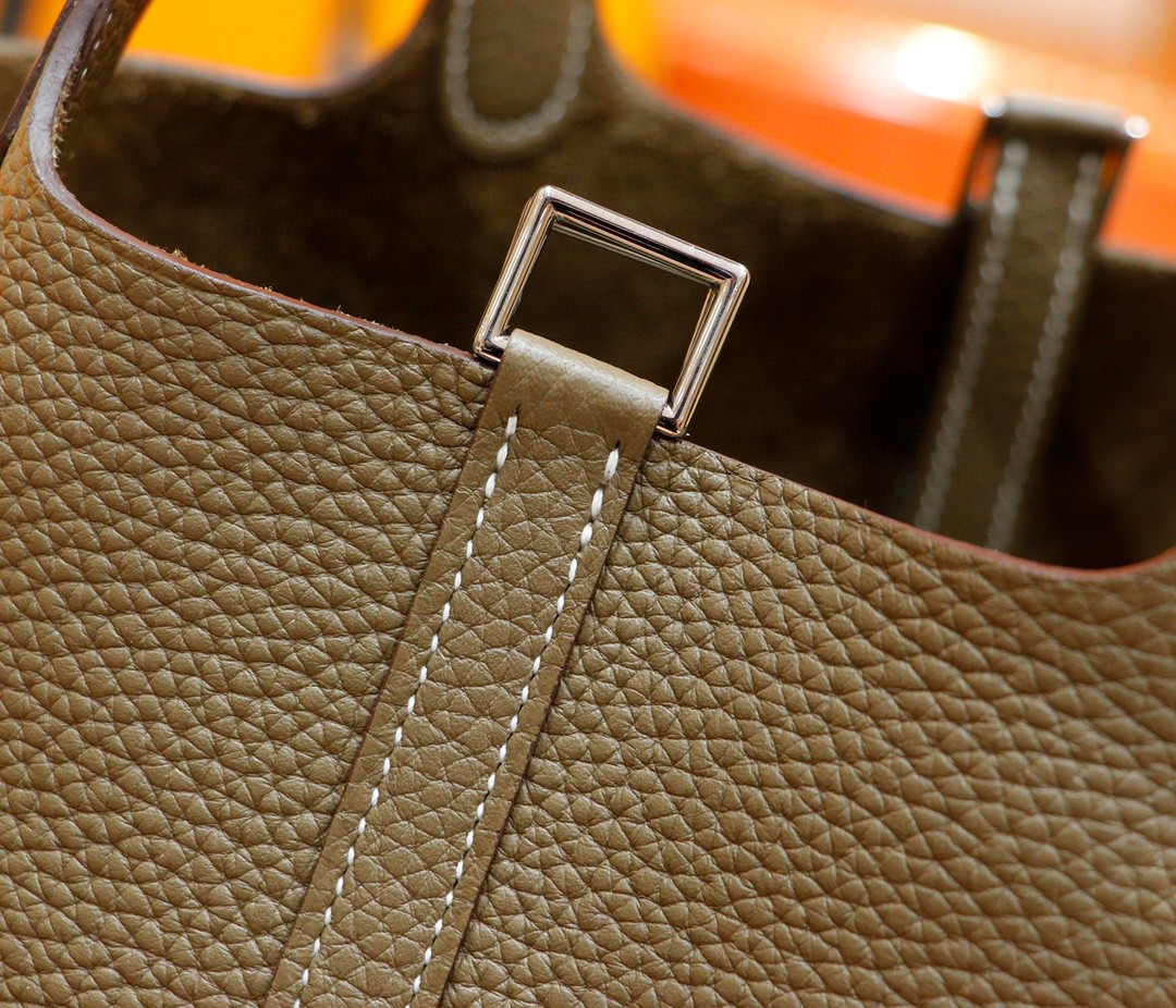 Hermès（爱马仕）Picotin 菜篮包 大象灰 Togo 全手缝 银扣 18cm