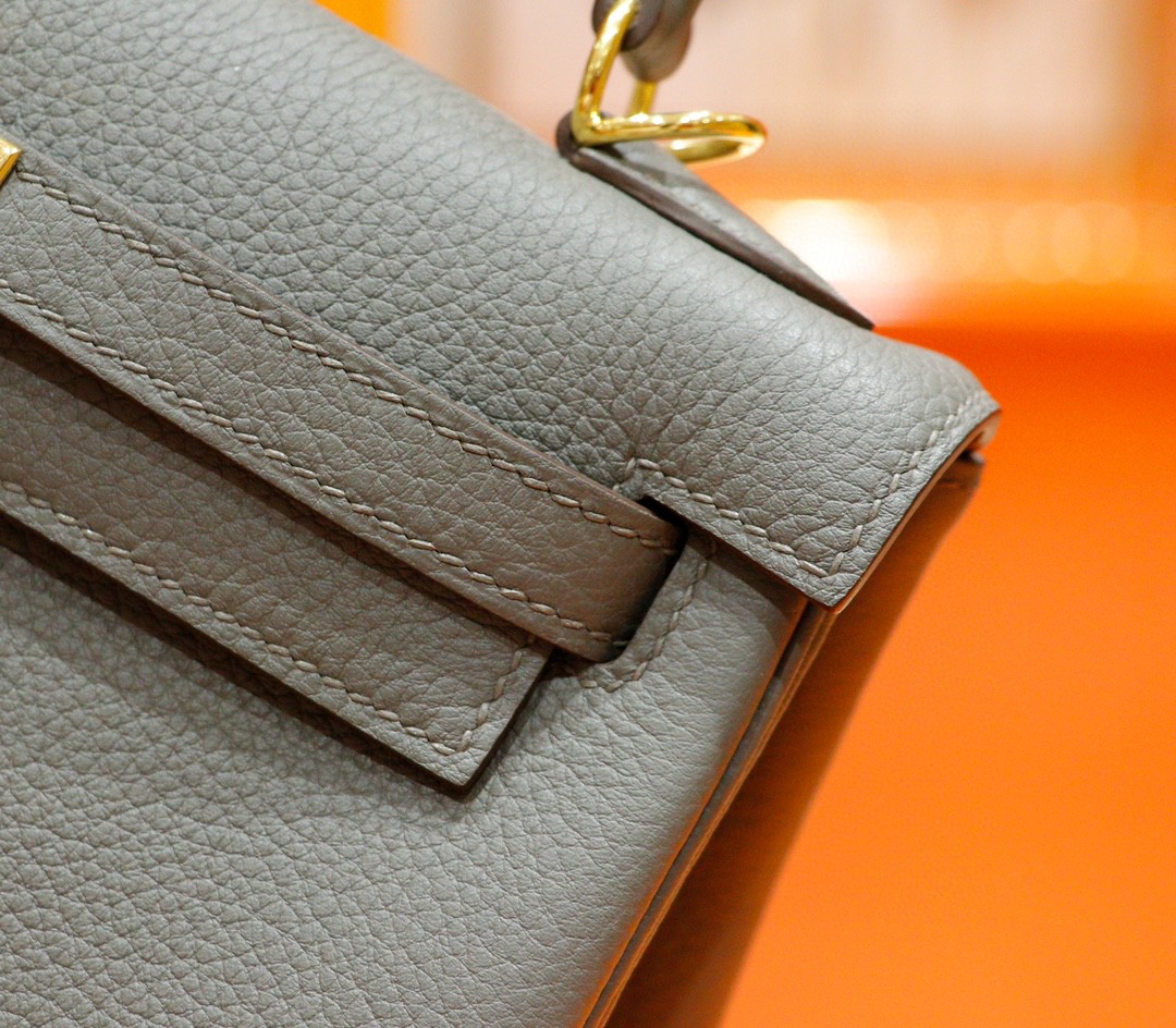 Hermès（爱马仕）Kelly 凯莉包 锡器灰 togo 全手缝 小牛皮 金扣 25cm