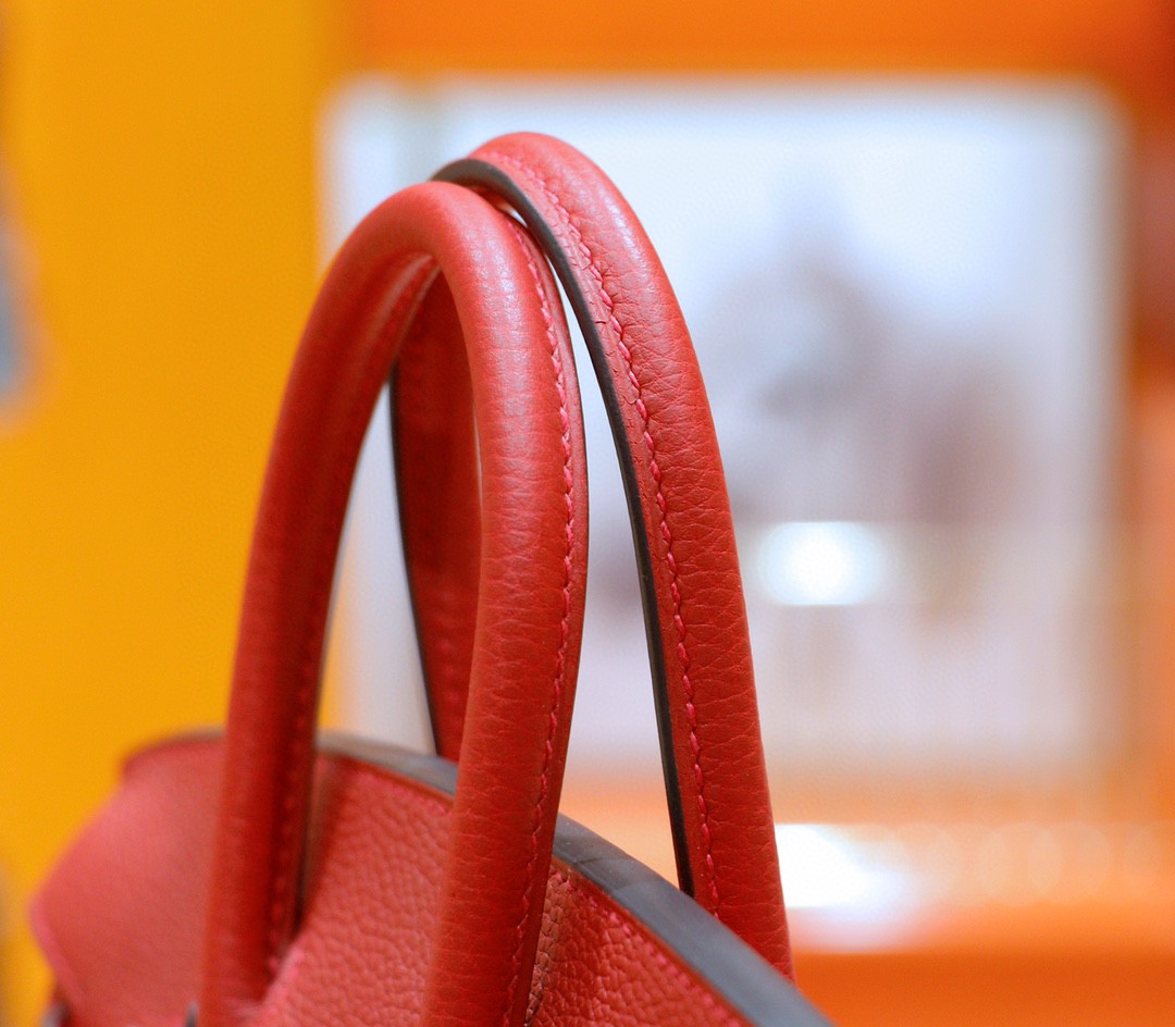 Hermès（爱马仕）Birkin 铂金包 国旗红 togo 全手缝 小牛皮 银扣 25cm