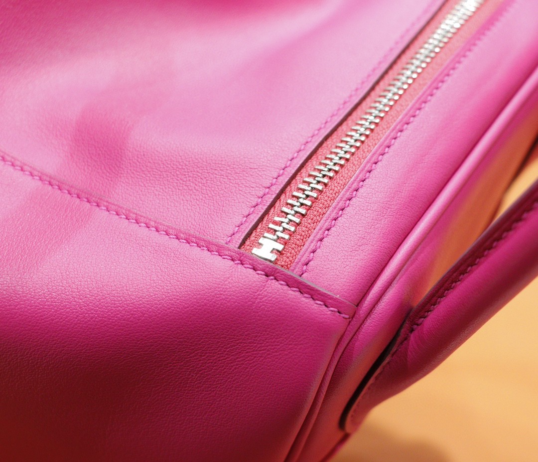 Hermès（爱马仕）Lindy 琳迪包 玫瑰紫 Swift皮 银扣 30cm 全手缝