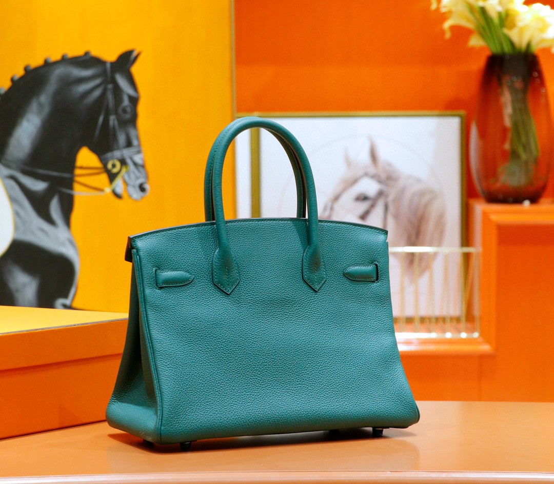 Hermès（爱马仕）Birkin 铂金包 祖母绿 togo 小牛皮 全手缝 银扣 30cm