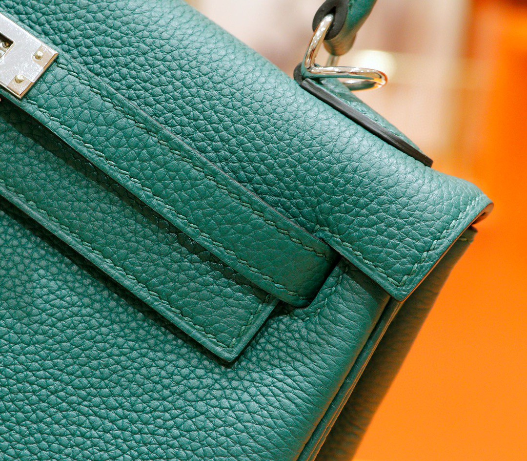Hermès（爱马仕）Kelly 凯莉包 祖母绿 Togo 全手缝 小牛皮 银扣 25cm