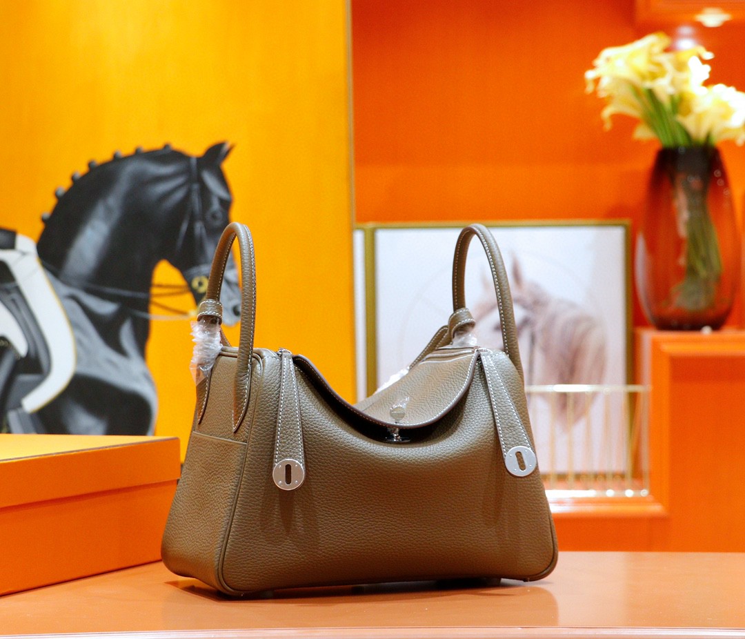 Hermès（爱马仕）Lindy 琳迪包 大象灰 Togo 全手缝 银扣 30cm