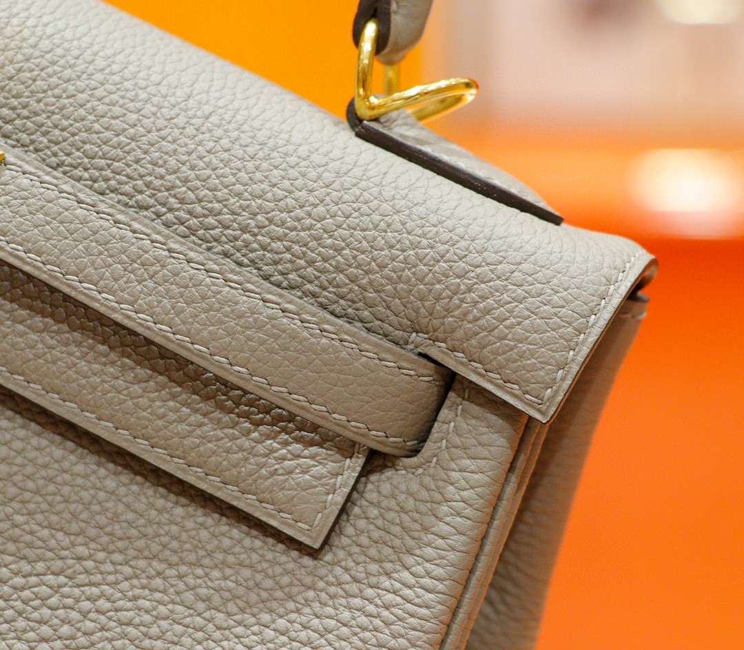 Hermès（爱马仕）Kelly 凯莉包 沥青灰 togo 全手缝 小牛皮 金扣 25cm