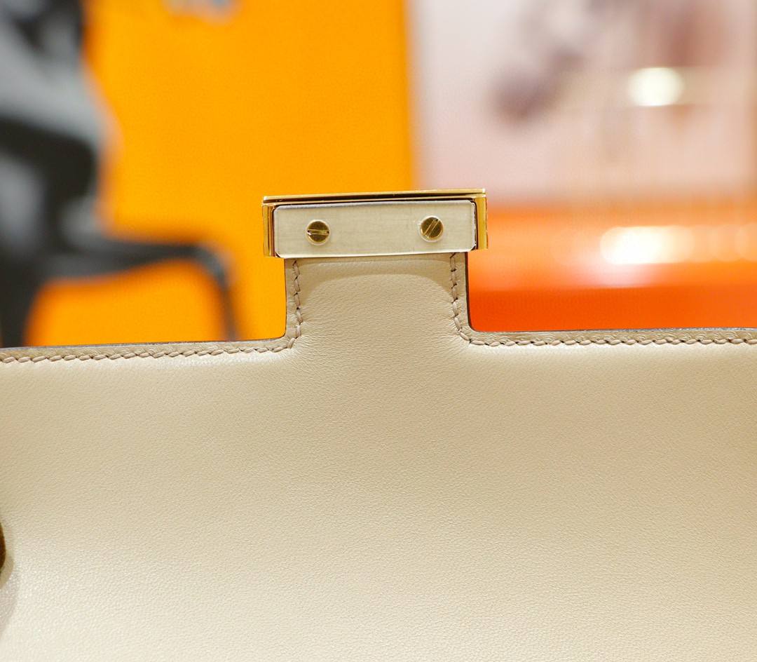 Hermès（爱马仕）Constance 空姐包 风衣灰 Epsom 全手缝 小牛皮 金扣 19cm