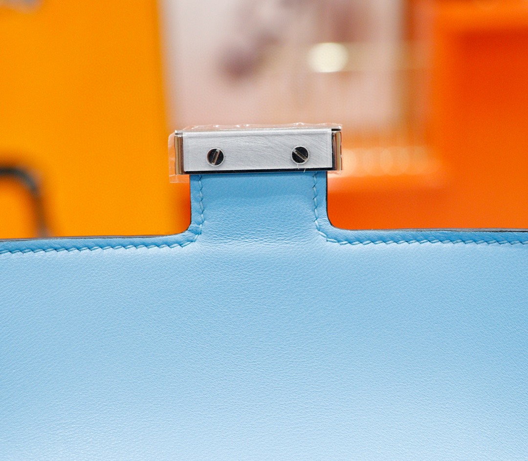 Hermès（爱马仕）Constance 空姐包 北方蓝 Epsom 全手缝 小牛皮 银扣 19cm