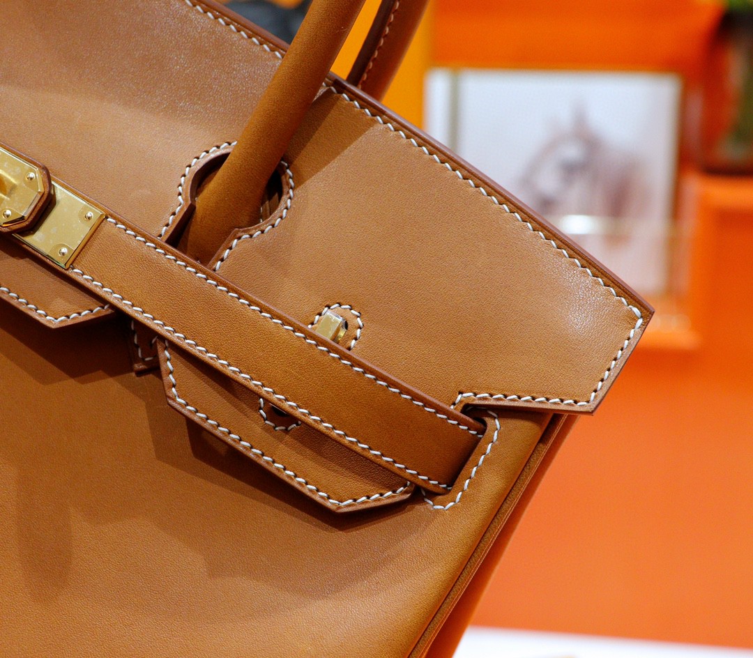 Hermès（爱马仕）Birkin 铂金包 金棕 全手缝 马鞍皮 金扣 30cm