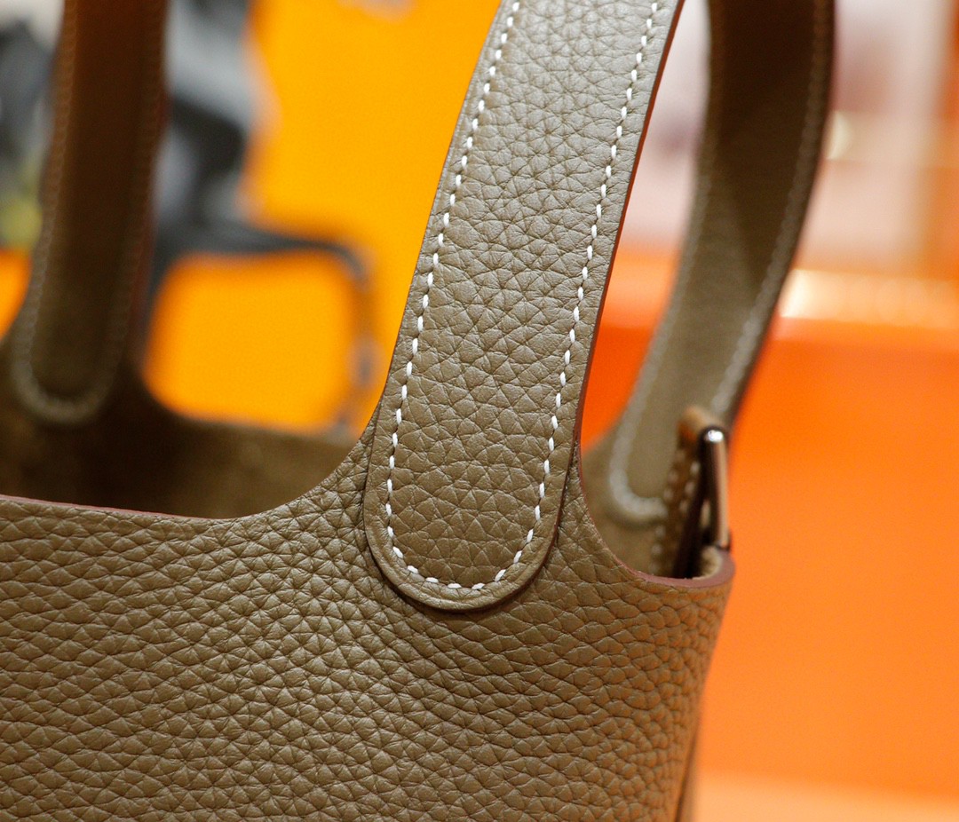 Hermès（爱马仕）Picotin 菜篮包 大象灰 Togo 全手缝 银扣 18cm