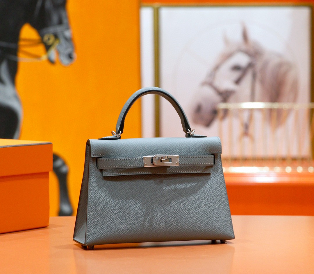 Hermès（爱马仕）Minikelly 2代 杏仁绿 Epsom 全手缝 小牛皮 银扣