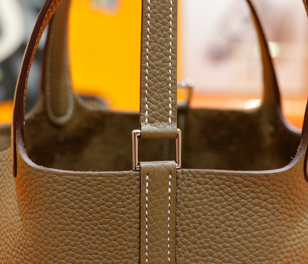 Hermès（爱马仕）Picotin 菜篮包 大象灰 Togo 全手缝 银扣 18cm