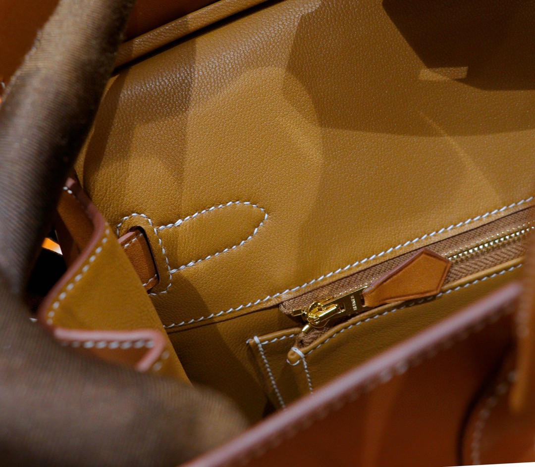 Hermès（爱马仕）Birkin 铂金包 金棕 全手缝 马鞍皮 金扣 30cm