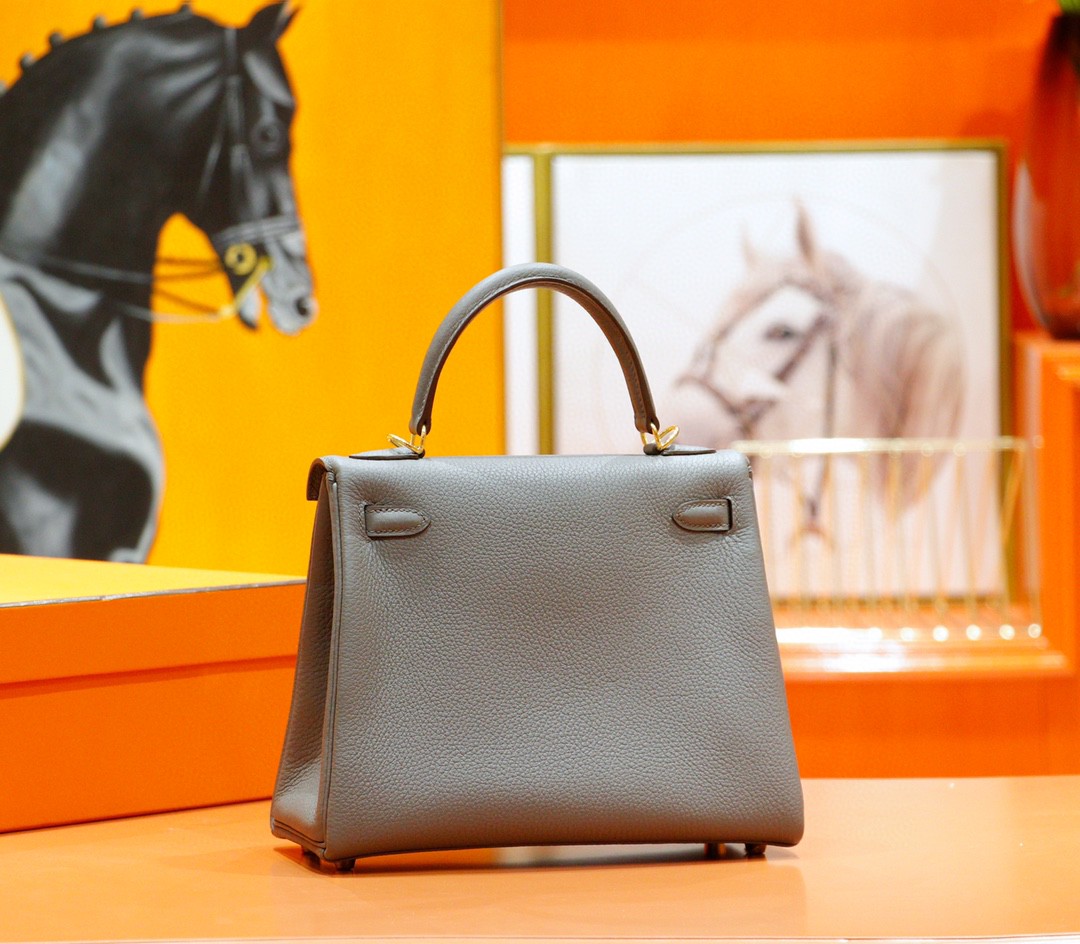 Hermès（爱马仕）Kelly 凯莉包 锡器灰 togo 全手缝 小牛皮 金扣 25cm