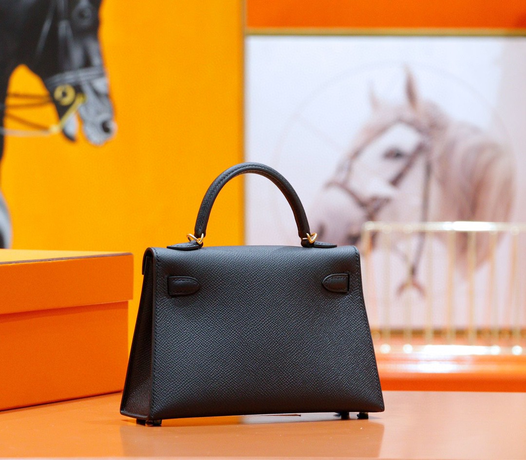 Hermès（爱马仕）Minikelly 迷你凯莉 2代 黑色 Epsom 全手缝 小牛皮 金扣