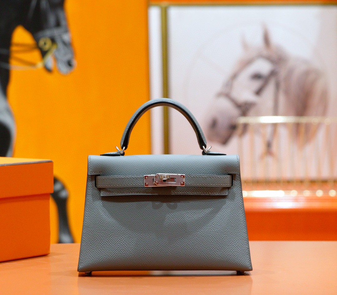 Hermès（爱马仕）Minikelly 2代 杏仁绿 Epsom 全手缝 小牛皮 银扣