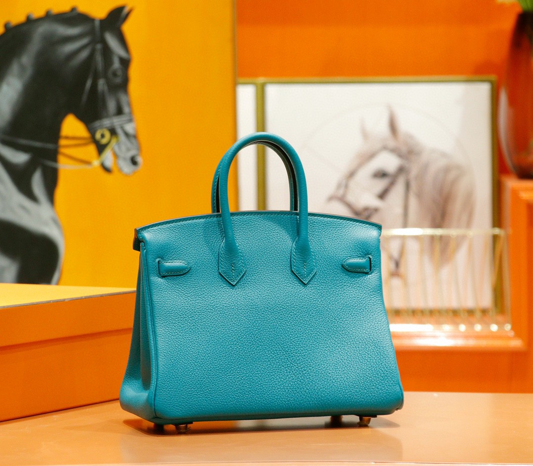Hermès（爱马仕）Birkin 凯莉包 孔雀绿 togo 全手缝 小牛皮 金扣 25cm