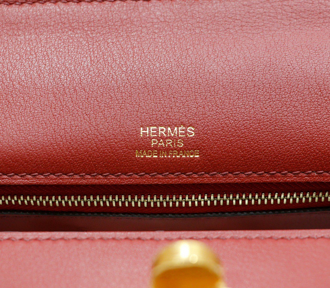 Hermès（爱马仕）H2424 酒红色 Evercolor拼Swift 全手缝小牛皮 金扣