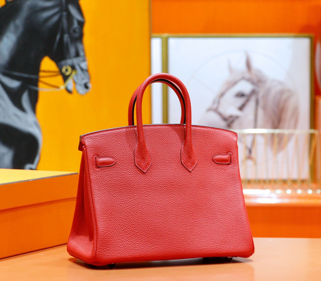 Hermès（爱马仕）Birkin 铂金包 国旗红 togo 全手缝 小牛皮 银扣 25cm