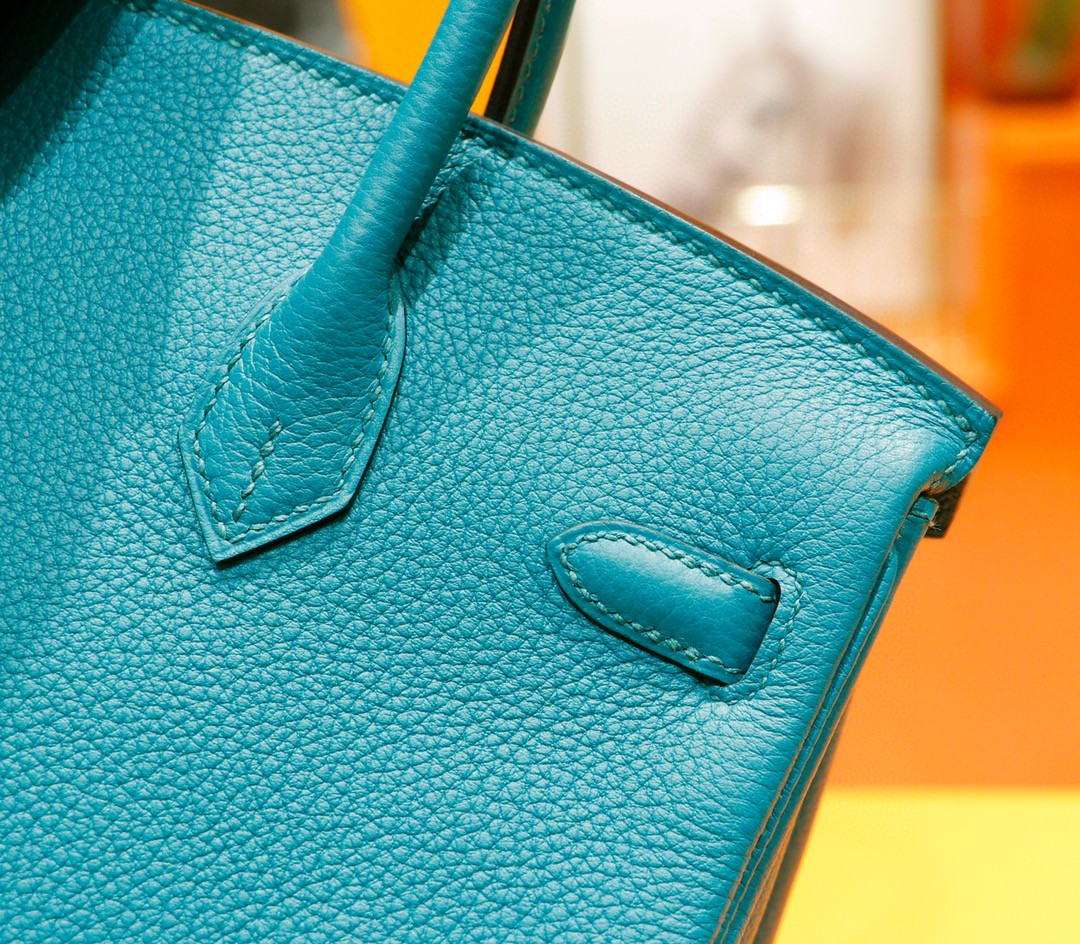 Hermès（爱马仕）Birkin 凯莉包 孔雀绿 togo 全手缝 小牛皮 金扣 25cm