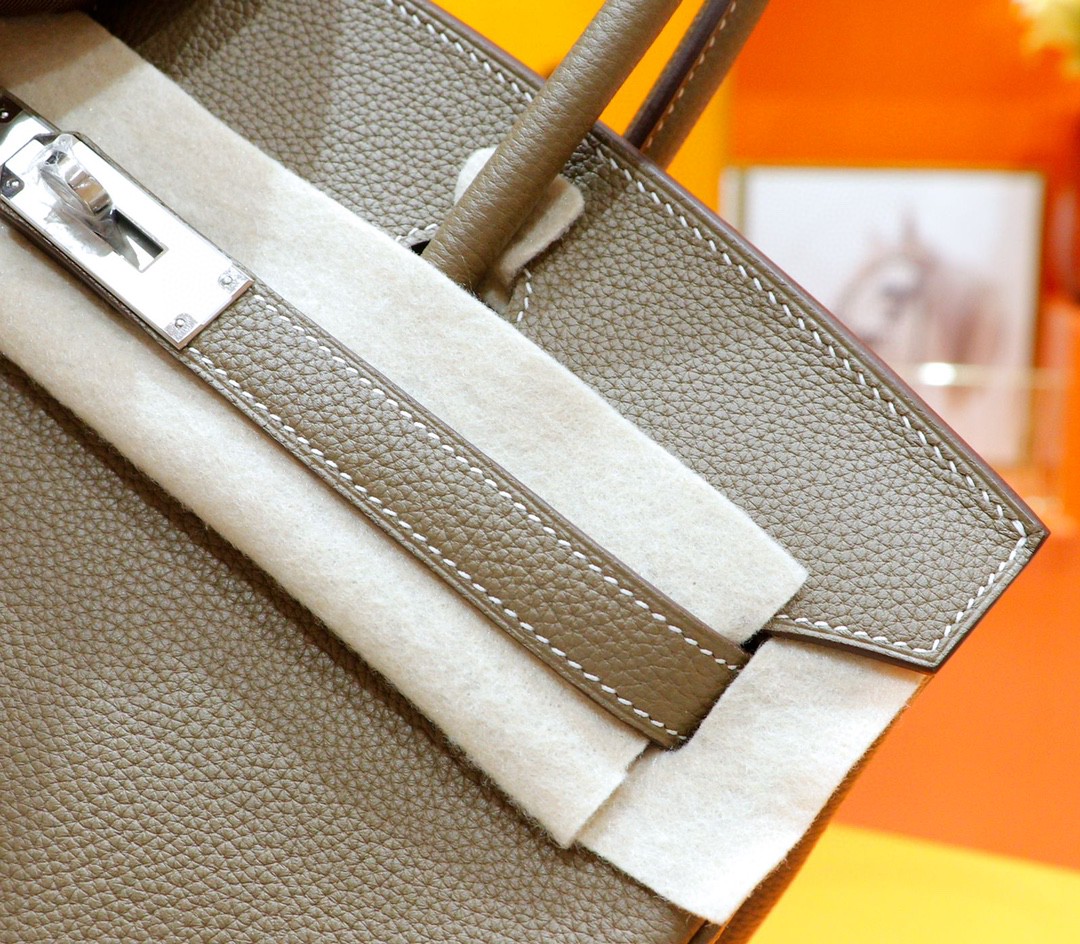 Hermès（爱马仕）Birkin 铂金包 大象灰 Togo 小牛皮 全手缝 银扣 30cm