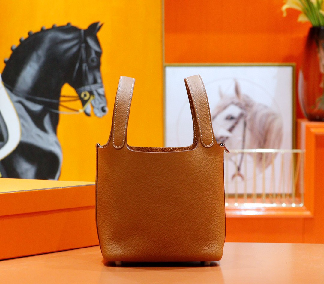 Hermès（爱马仕）Picotin 菜篮子 金棕 Togo 全手缝 小牛皮 银扣 18cm