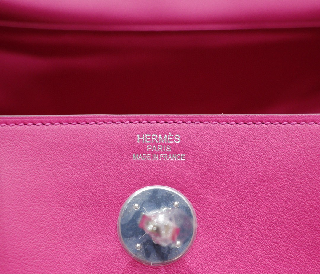 Hermès（爱马仕）Lindy 琳迪包 玫瑰紫 Swift皮 银扣 30cm 全手缝