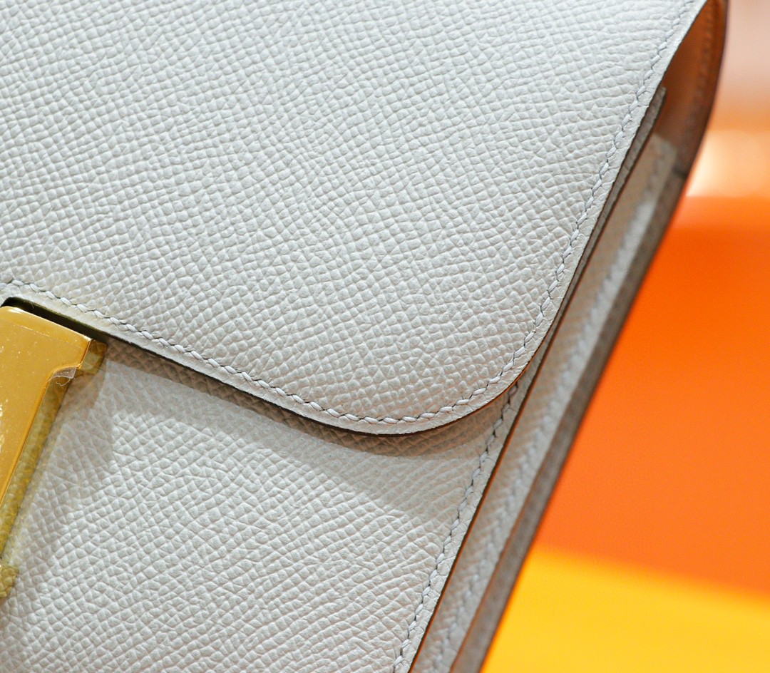 Hermès（爱马仕）Constance 空姐包 海鸥灰 Epsom 全手缝 小牛皮 金扣 19cm
