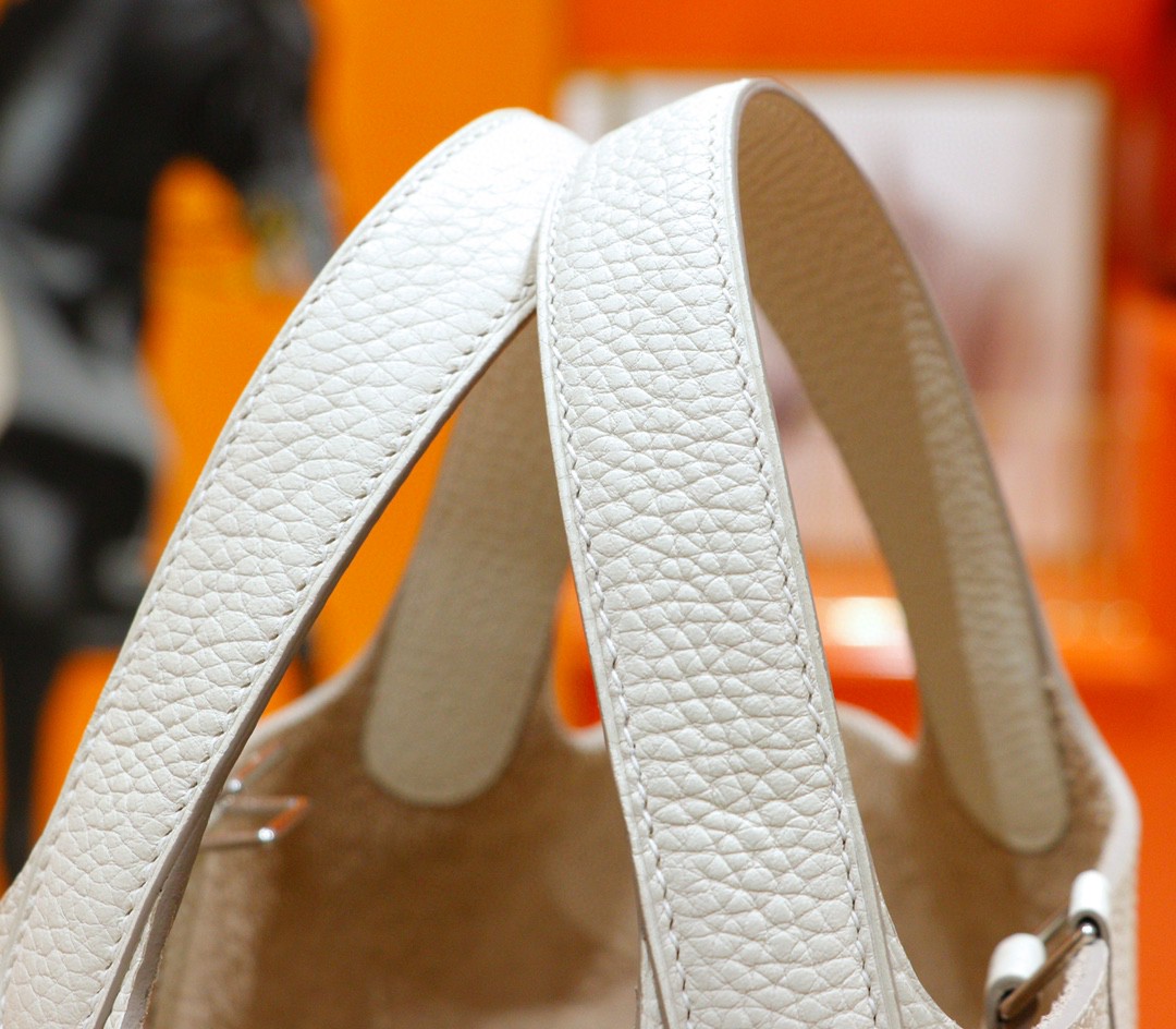 Hermès（爱马仕）Picotin 菜篮子 奶昔白 togo 全手缝 小牛皮 银扣 18cm