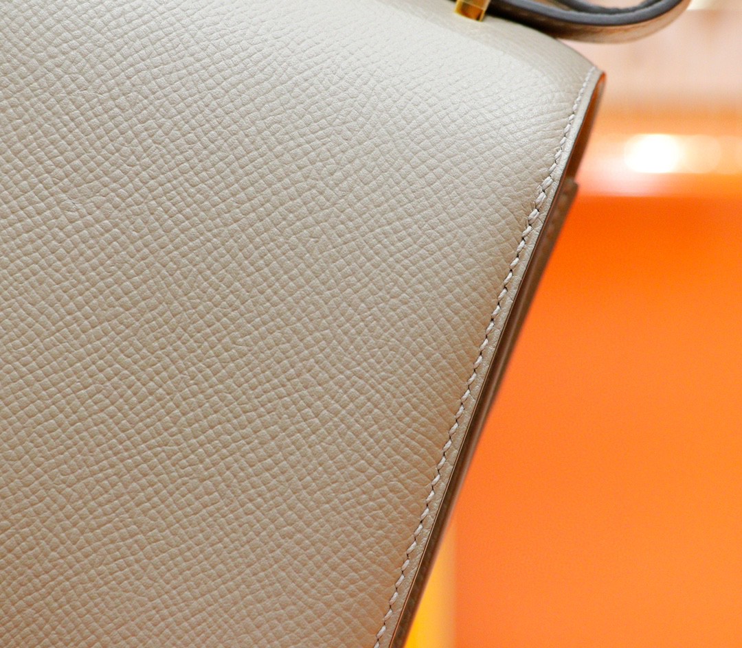 Hermès（爱马仕）Constance 空姐包 沥青灰 Epsom 全手缝 小牛皮 金扣 19cm