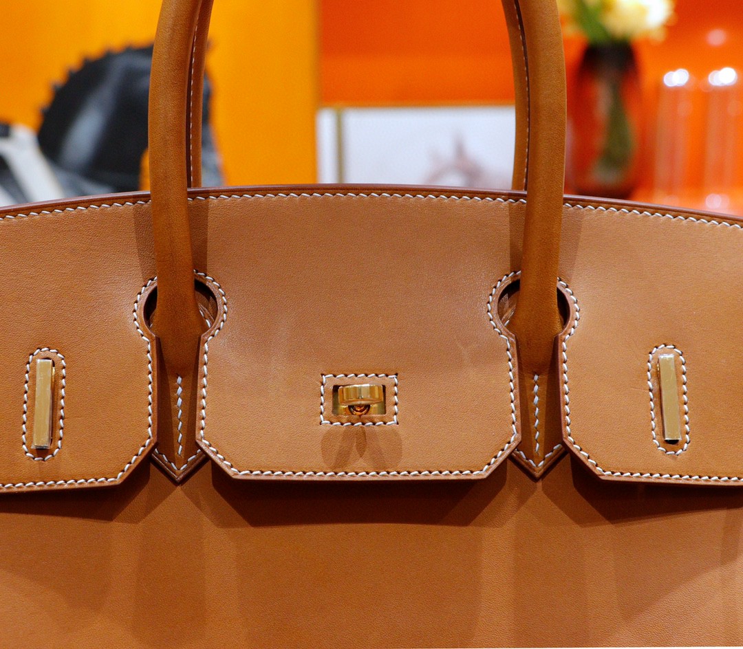 Hermès（爱马仕）Birkin 铂金包 金棕 全手缝 马鞍皮 金扣 30cm