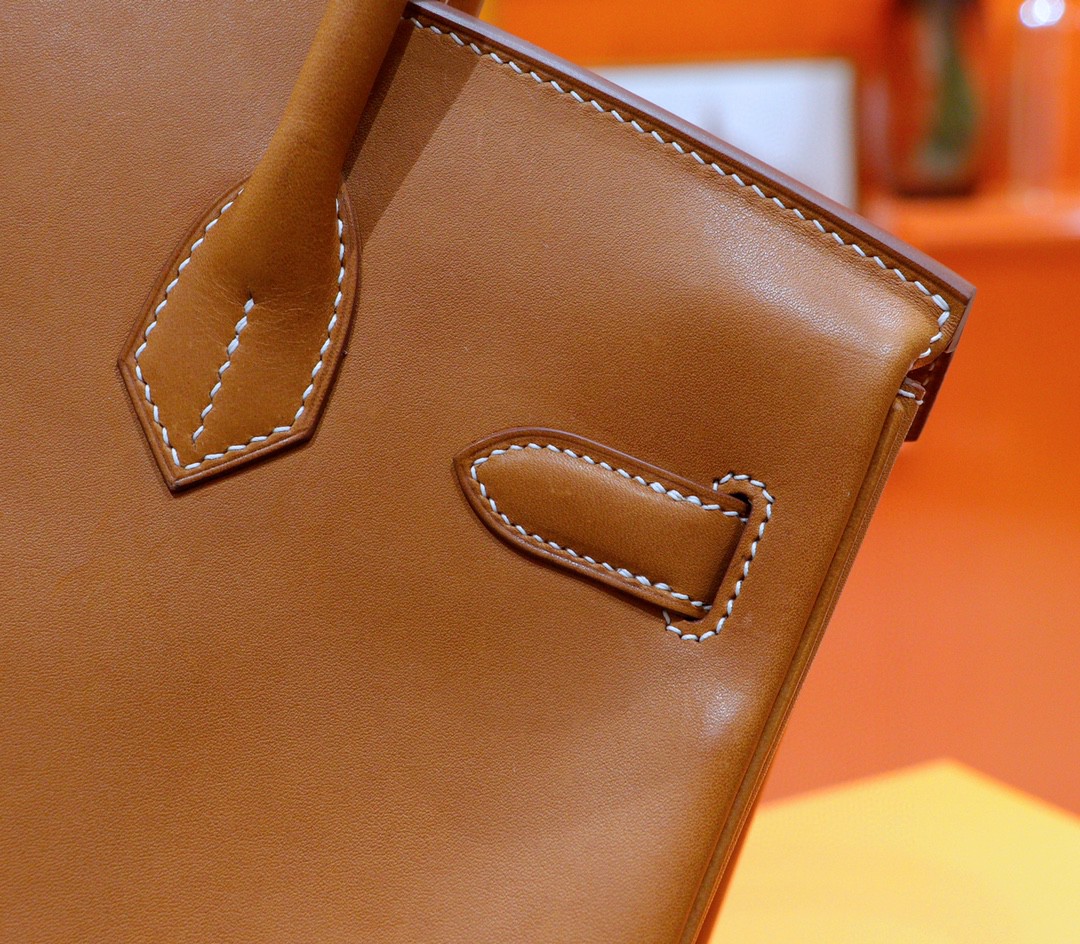Hermès（爱马仕）Birkin 铂金包 金棕 全手缝 马鞍皮 金扣 30cm